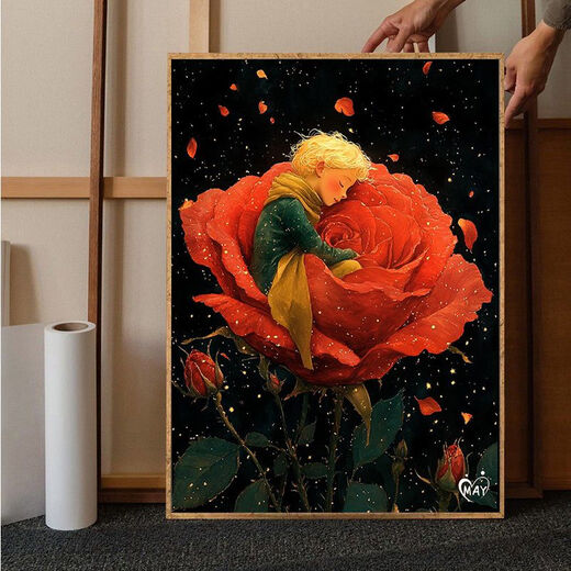 Pupan Little Prince and Rose Digital Oil Painting Filling Color Painting Decompression Acrylic Oil Painting J4877 Little Prince Classic Regular Style 30x40cm Painting Set + Exquisite