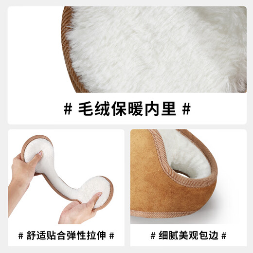 JEEP SPIRIT Jeep Windproof Warm Earmuffs Winter Men's Outdoor Ski Cycling Plus Velvet Thickened Earmuffs Women's Warm Ear Bags Black