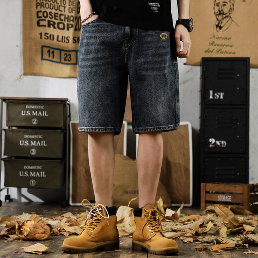 Yiling Yibeis neue amerikanische Casual Denim Shorts Herren Sommer Lose große vielseitige Fünf-Punkte-Hosen 9922 Hellblau 28 Geeignet für 90-105 Jin [Jin ist 0,5 kg]