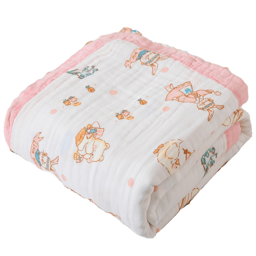 Baby outing blanket, summer gauze pure cotton towel quilt, thin summer cooling quilt, baby bath towel, stroller cover blanket, six-layer red car 120*150