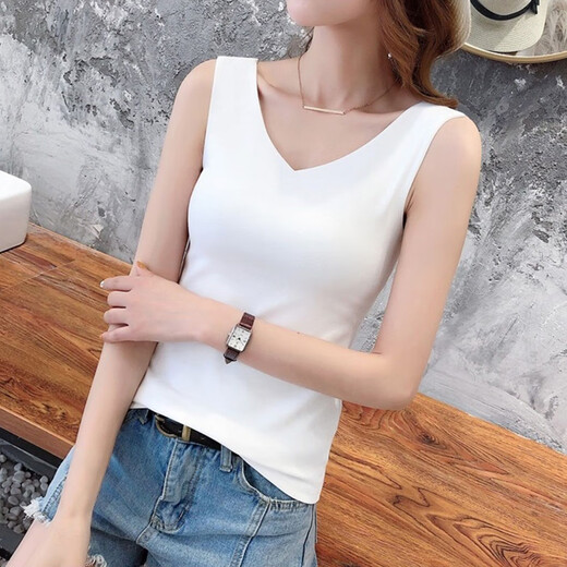 
Mo Xiasang sleeveless top new women's white small suspender vest with summer and fashionable T-shirt vest 3892 white L