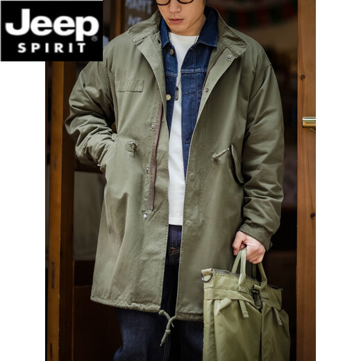 JEEP SPIRIT Jeep American M51 parka fishtail field windbreaker military green coat cloak jacket men's mid-length military green M