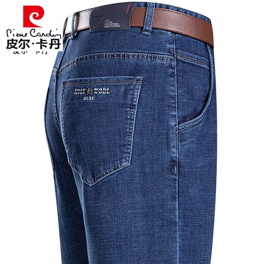 皮尔卡丹（pierre cardin）夏季2025薄款男士牛仔裤中老年爸爸装直筒休闲裤新款裤子 3881款 兰黑 31 腰围2尺4