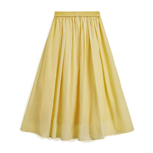 La nouvelle taille élastique jaune d'été de Maden et une grande jupe à balançage en maille longue respirante