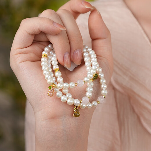 Dara 925 silver pearl bracelet, freshwater pearl bracelet, elastic rope bracelet, 5-6mm, birthday gift for wife, girlfriend