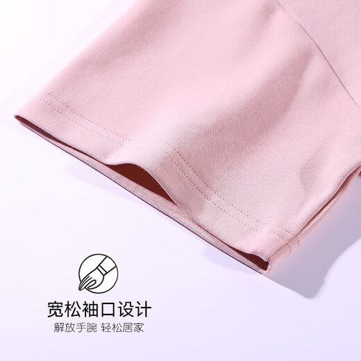 米诗德（MISHIDE）广东揭阳纯棉睡衣女广东汕头睡衣女款夏款纯棉短袖长裤薄款夏季可 YSH679 M码[建议80至100斤穿 均码
