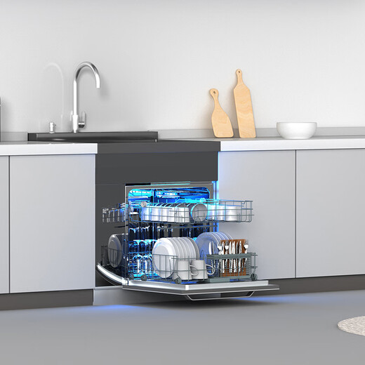 Xinfei (Frestec) integrated sink dishwasher, nano titanium-plated hand-made vegetable basin, sink disinfection cabinet, integrated household stainless steel integrated washing center, optional ultrasonic fruit and vegetable cleaning, 75 size sink dishwasher-13 sets of bowls, ultrasonic cleaning