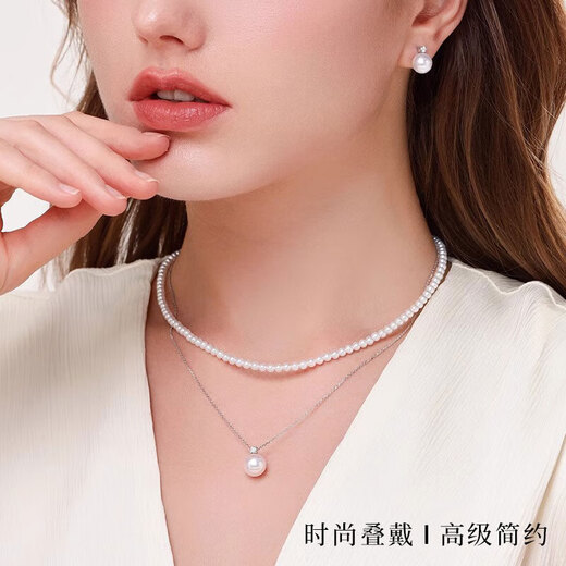 First Fufu freshwater pearl pendant, elegant and elegant, as a birthday gift for your girlfriend, S925 silver necklace for women, 9-10mm freshwater pearl* with S925 silver chain