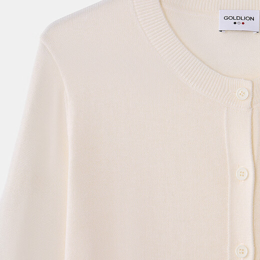 Goldlion Billiards Sports Series 2025 Autumn and Winter New Knitted Cardigan Jacket Women's Simple Basic Buttoned Woolen Jacket Light Rice-17 M