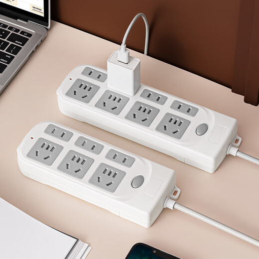 Genuine socket plug-in strip plug-in wiring board genuine corded household dormitory porous extension rice line D1/2 position 0.1 meter pure copper durable