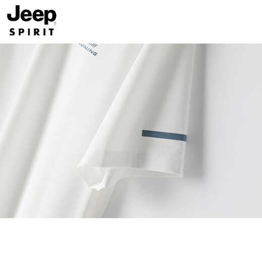 
JEEP SPIRIT ice silk mesh quick-drying round neck short-sleeved T-shirt men's summer thin breathable fashion youth sports and casual T-shirt C3BHT-HC9905A white XL 120Jin[Jin equals 0.5 kg]-140Jin[Jin equals 0.5 kg]