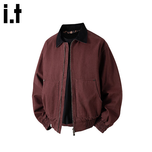 CHOCOOLATEit pure cotton lapel jacket men's autumn new trendy loose Japanese casual jacket Angora red L