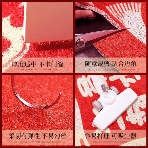 咏幻2025新年款入户门地垫半圆形丝圈家用进门口防滑耐脏 花满福-NA-12149 120*140cm丝圈材质安全防滑