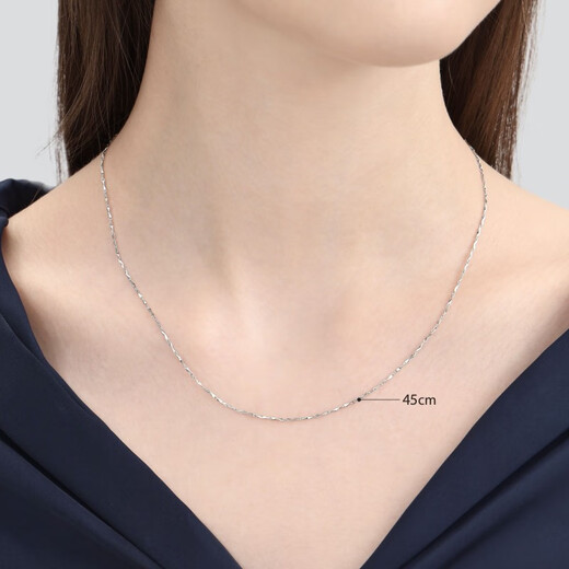 Chow Sang Sang Pt950 platinum car flower versatile platinum necklace platinum chain 33945N price 45 cm - 5.61 g (including labor cost 480 yuan)