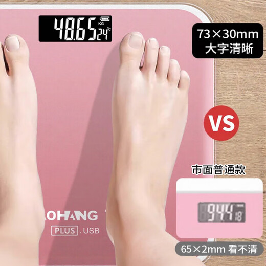 JCZS德国体重秤体脂秤称重电子秤家用小型专用智能精准体重的人体 珍珠白-新升级18Plus 【type-c充电款】