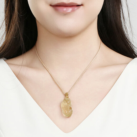 Phoenix Jewelry Natural Citrine Pixiu Pendant Piqiu Jade Necklace for Men and Women, Practical Holiday Birthday Gift