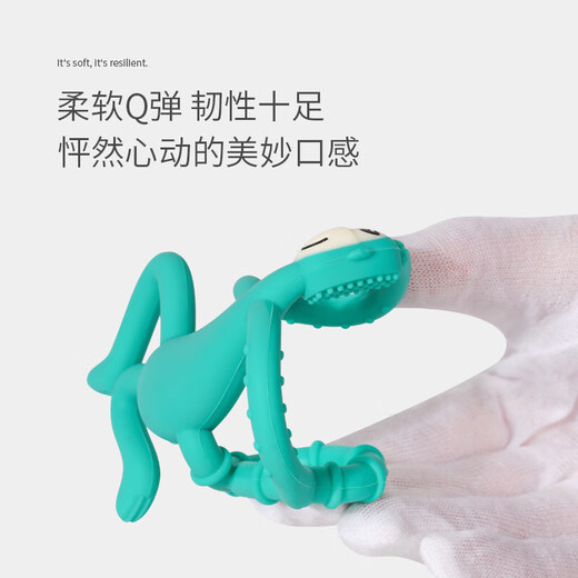 Baby monkey teether, molar stick, small mushroom soothing artifact, baby teether, match toy, silicone boilable, baby monkey teether - pink bag