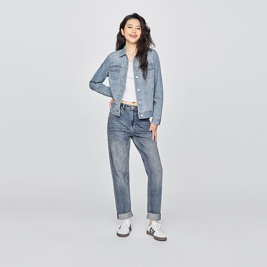 
Lee25 autumn and winter new product standard version lapel light blue denim jacket trend LWT010853203 light blue S