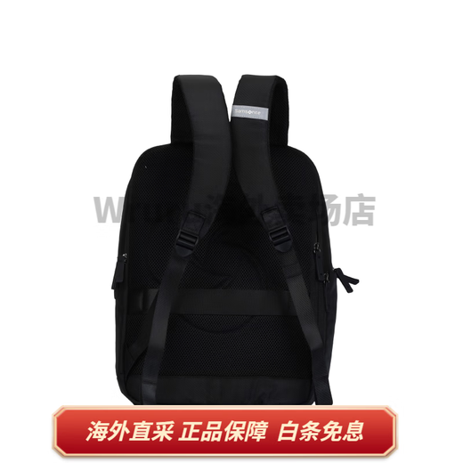 新秀丽（Samsonite）品牌Logo标志拉链开合 织物 双肩包 大号 男款 黑色 基础装(包+吊牌)