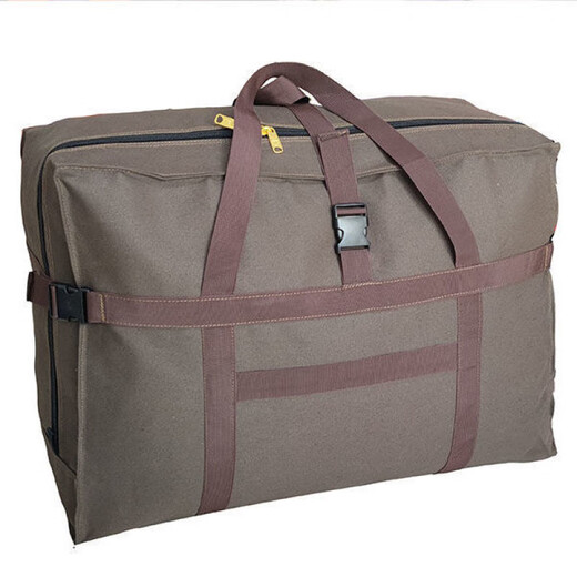 Sailotou thickened waterproof Oxford cloth checked bag large capacity travel bag foldable large luggage bag moving bag large size 70*50*34 black