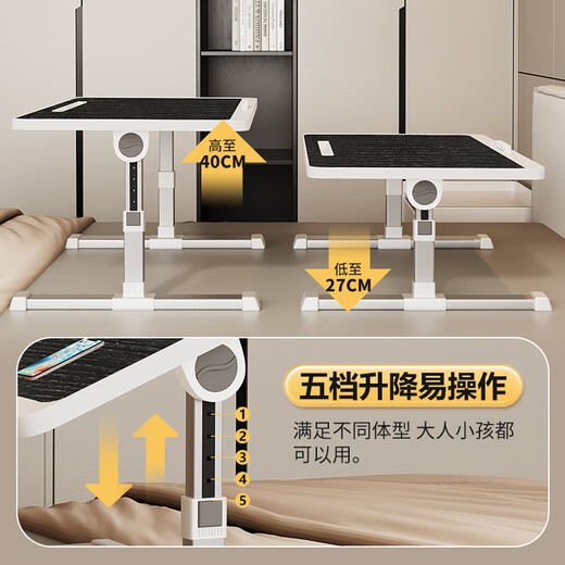 Yiman bed table lifting study table computer table folding table adjustable desktop table legs large desktop dormitory dormitory student lift flip + card slot 60*40cm | Yahei