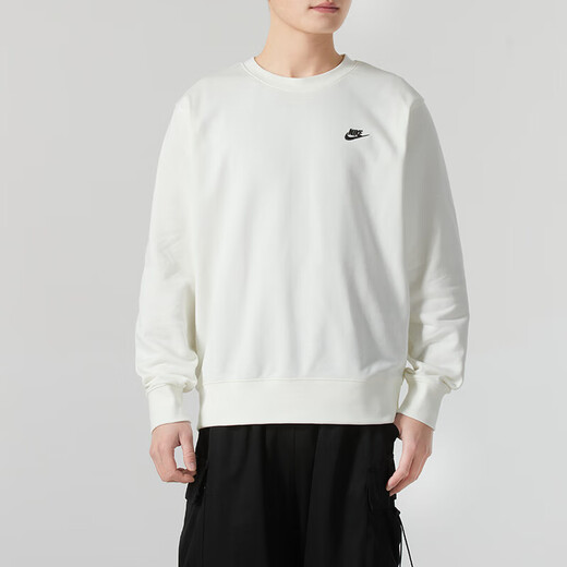 耐克（NIKE）卫衣男运动套装25春季新款健身训练套头衫 时尚卫裤长裤两件套 FN3889-133/白+FN3802-010/黑 M
