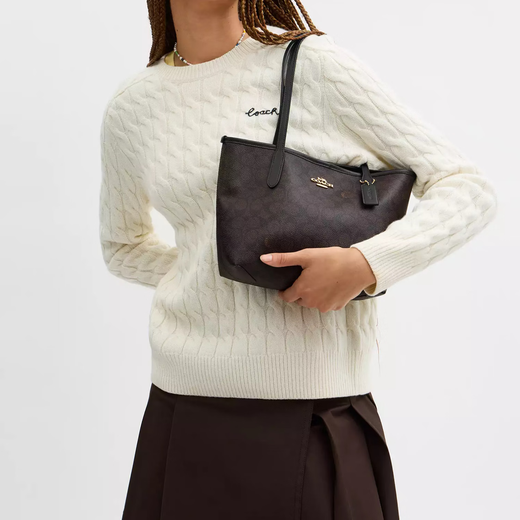 COACH Women's Bag City 23 Women's Presbyopic Shoulder Handbag Tote Bag Gift for Girls Black CU759IMXAQ