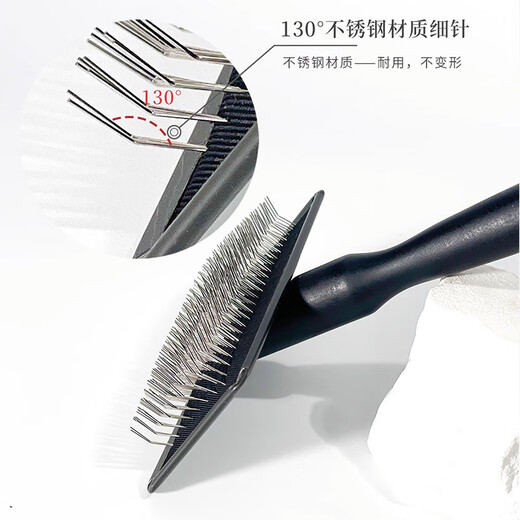 Musentang Black Gold No. 1 Steel Titanium Coated Needle Comb Pet Massage Comb Cat Comb Dog Hair Comb Removal of Floating Hair Removal Massage and Smooth Hair Black Gold No. 1 Needle Comb (Hard Needle)