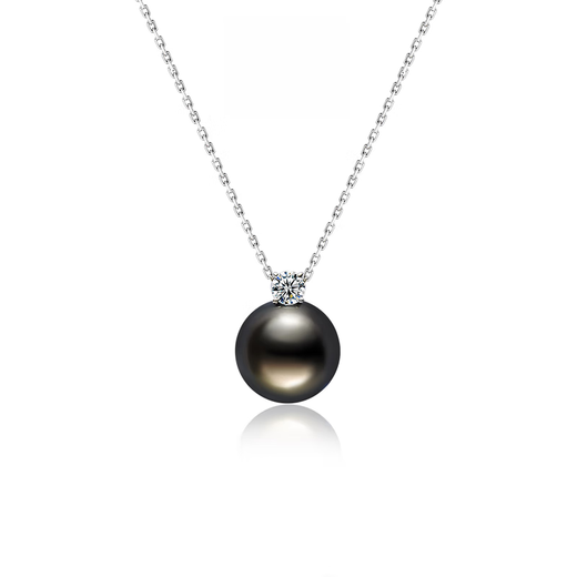 Yu Ying Twilight 18K Gold Inlaid Tahitian Black Pearl Saltwater Pearl Princess Pendant Women's Fashion Gift 9.010.0mm