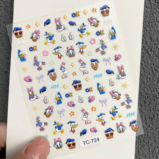 迪士尼（DISNEY）可爱迪士尼米奇米妮唐老鸭美甲贴纸浮雕diy手账ccd手机壳指甲装饰 TC- 679(浮雕)