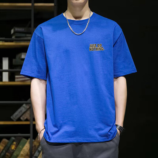 Seven Wolf [3523 collections] Short-sleeved T-shirt base shirt versatile loose clothes for men and women. Black [Direct sales from manufacturers] Small label JUST Limited time S 85-100Jin [Jin equals 0.5 kg]
