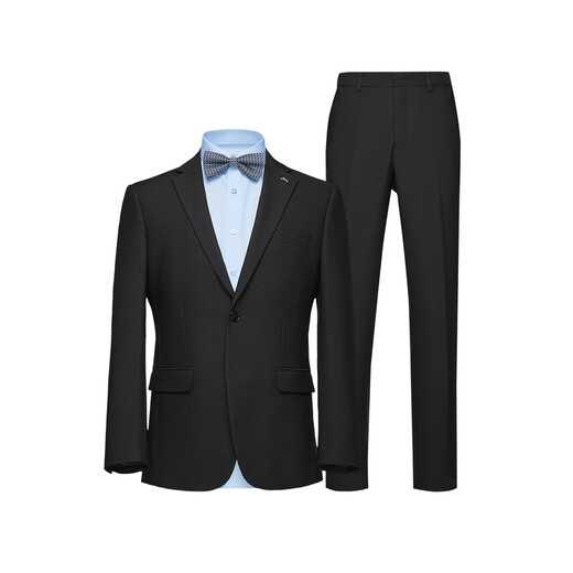 Heilan House (HLA) suit men's spring and autumn slim-fit imitation wool suit fashion brooch commuting professional tops men's suit black 56 (suit + pants) 165A /84A (44A) recommended 51~56kg