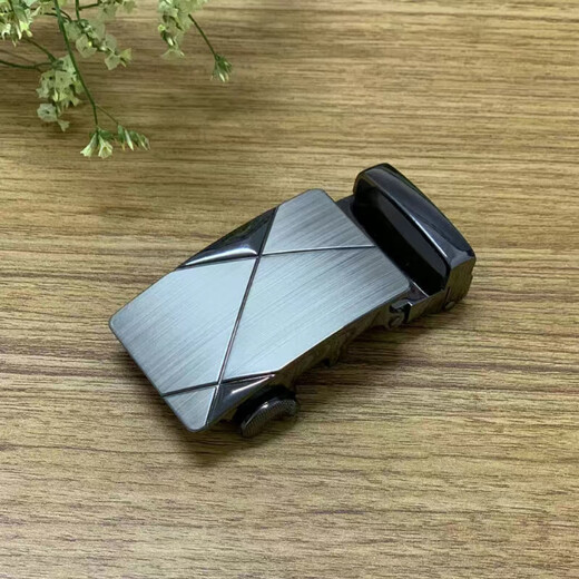Belt automatic buckle men's trouser belt head business belt head accessories card slot 3.5cm clip outer wear buckle gift black square buckle does not include belt