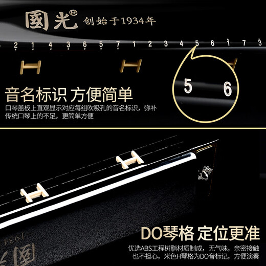 Guoguang harmonica 24/28 trous accent polyphonique cage c gamme orale oral pour les débutants pour jouer professionnellement avec des étudiants. Modèle commémoratif polyphonique à 24 trous Fugui Silver donne un ensemble complet de cadeaux