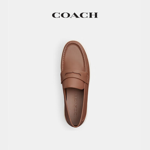 COACH Men's Shoes HYBRID Versatile Loafers Slip-On Casual British Style Light Luxury Fashion Business Style Gift Saddle Brown 40
