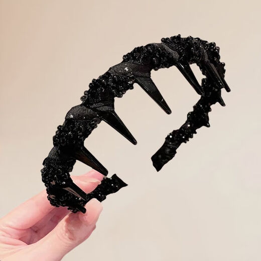 Princess of Paris headband, high cranial crown, women's toothed headband, high-end fashionable hairpin, 2025 new headwear, three-layer diamond chain headband, wrapped with wavy hairband