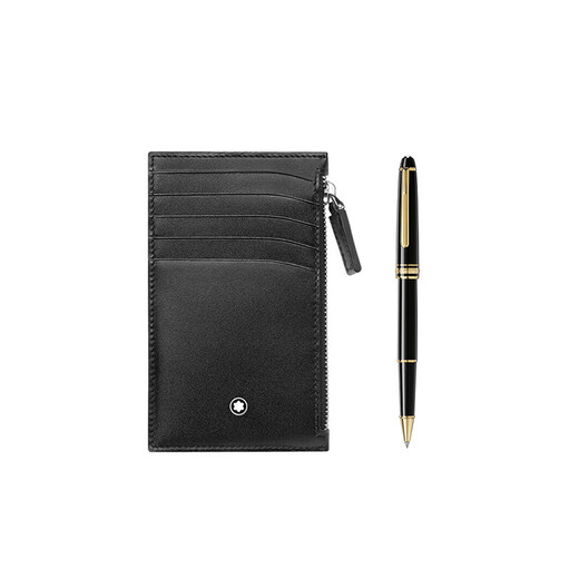 Montblanc (MONTBLANC) Business Classic Meisterstück 163 Signature Pen Business Card Holder Gift Box Set Gift Black