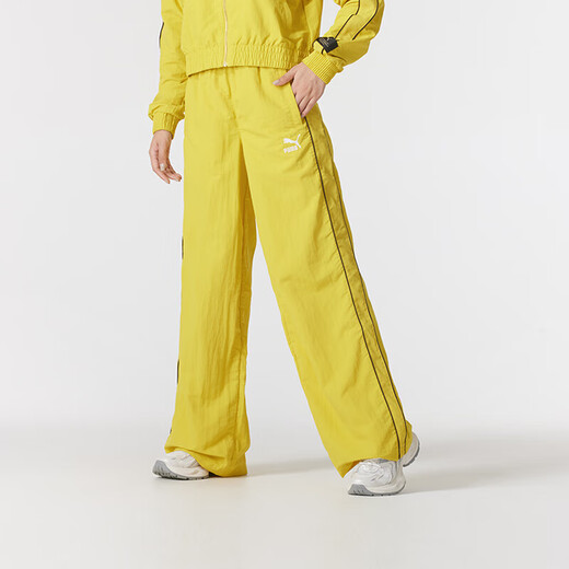 彪马（PUMA）女子运动服套装春夏新款时尚翻领防风夹克外套宽松直筒长裤两件套 629113-41+629110-41 L