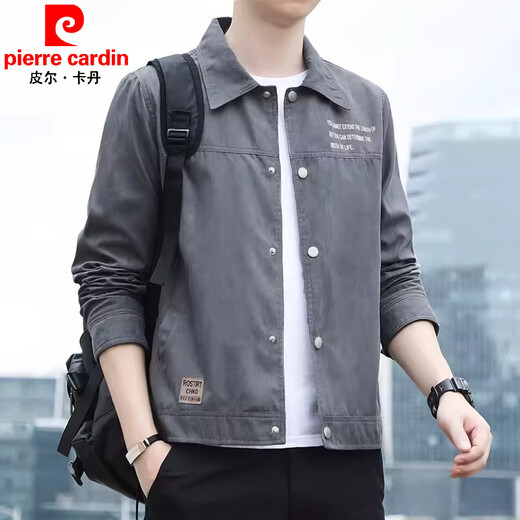 Pierre Cardin 2025 NOUVELLE VACKET DE LA LAPEL MELLE VEST RETRO MINDE MINDE SUEDED PRINTEMPS ET AUTOMNE COMPRESS les jeunes [Style d'automne] K12806 Black M
