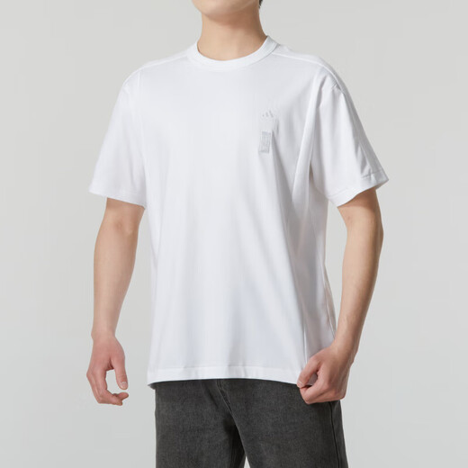 Adidas (adidas) white short-sleeved men's summer Wuji sportswear pure cotton loose breathable casual T-shirt IW1518 S 120-135Jin Jin equals 0.5 kg