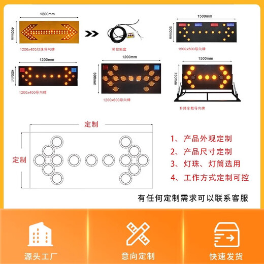 
Car arrow guide warning sign LED electronic display screen flash high speed construction maintenance work light engineering vehicle electronic screen 13575CM can be changed on mobile phone