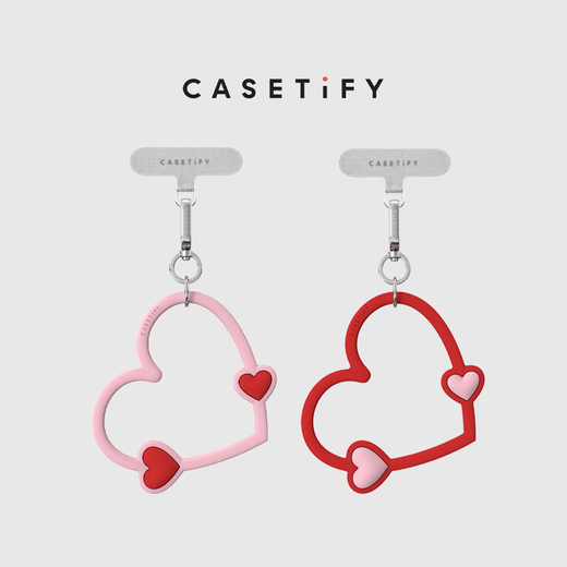 CASETIFY newly launched heart-shaped mobile phone wristband, suitable for all series of iPhone mobile phone accessories, multi-functional mobile phone hanging ring wristband, passionate powder