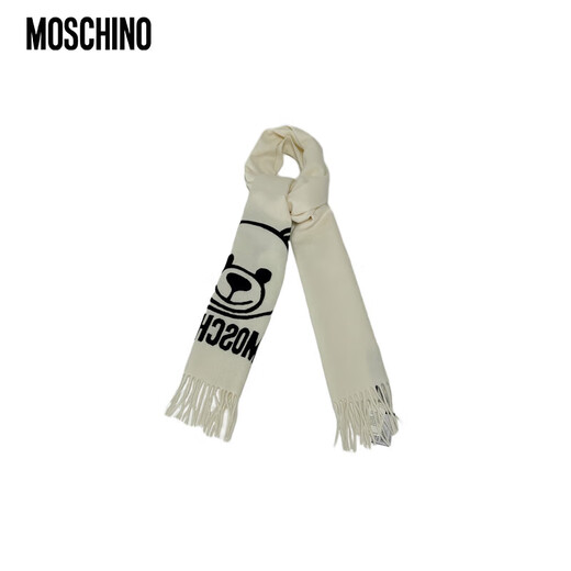MOSCHINO scarf for women bear pattern scarf Christmas gift for girlfriend beige