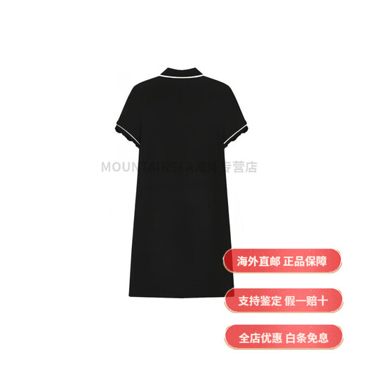 斐乐（FILA）纯色休闲运动Polo领短袖连衣裙 女款 正黑色时尚轻奢 正黑色 XS