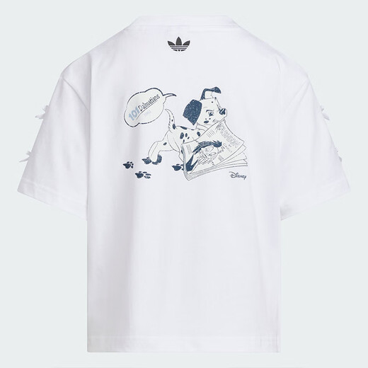 阿迪达斯（adidas）童装25夏秋女童T恤联名款蝴蝶结点缀中大童儿童宽松纯棉T恤KG6625