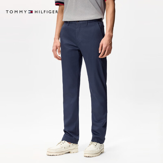 TOMMY HILFIGER男装商务通勤绅士暗纹肌理轻薄微弹直筒西裤长裤休闲裤32067 藏青色DW5 -直筒版-正常拍 34 （2.7尺）