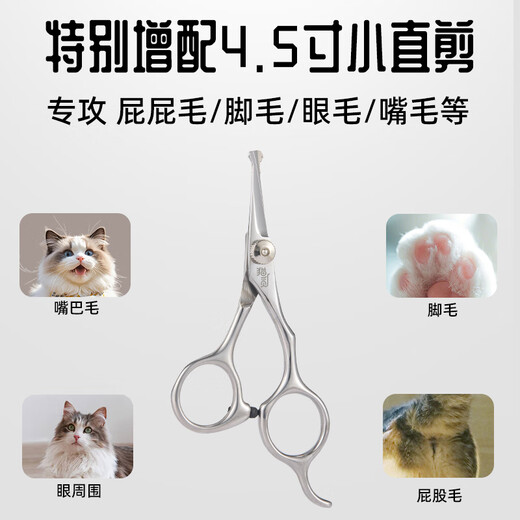 Maomi Pet Shearing Scissors Professional Set Cat and Dog Hair Trimming Novice Grooming Scissors Round Head Safety Scissors Pet Safety Grooming Scissors Set