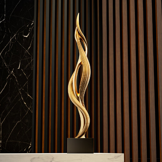 Guanjun Hao Feng Sheng Shui Qi living room decorations light luxury high-end entrance TV cabinet handicrafts home decoration housewarming gifts Liu Mei Feng Sheng Shui Qi golden