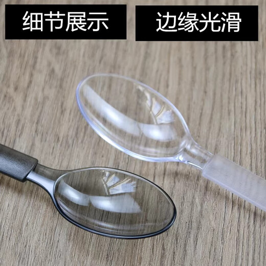 Shenfu disposable spoon single individually packaged thickened long handle plastic rice spoon western tableware table spoon spoon single package 100 gray spoon