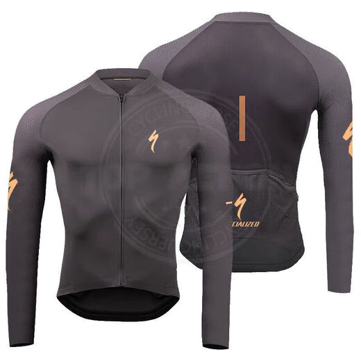 Lightning Double Arrow Lightning Cycling Autumn Winter Spring Autumn Suit Road Bicycle Plus Velvet Long Sleeve Suspenders Long Trousers Cycling Suit Single Top 3 (Thin Section) XL